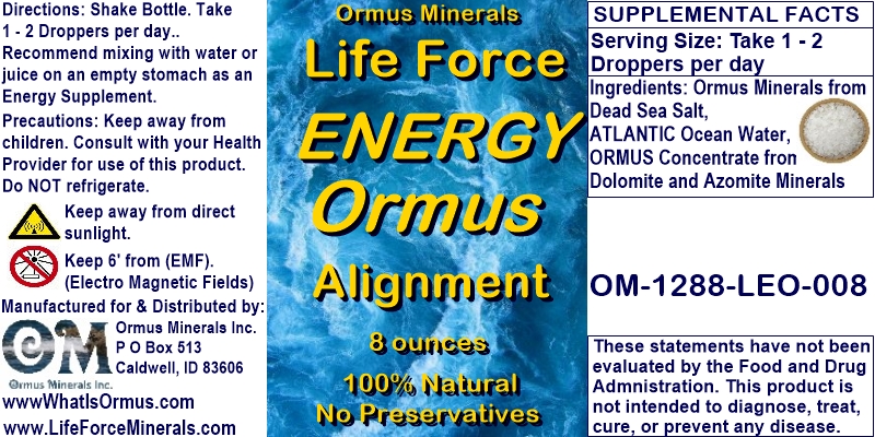 Life Force Minerals Ormus Gold Energy Alignment