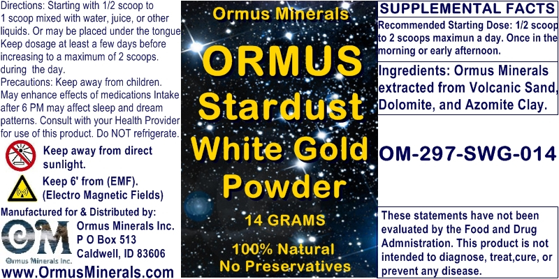 Ormus Minerals - Ormus Stardust White Gold Powder 