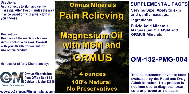 Ormus Minerals - Pain Relieving Magnesium Oil with MSM and ORMUS